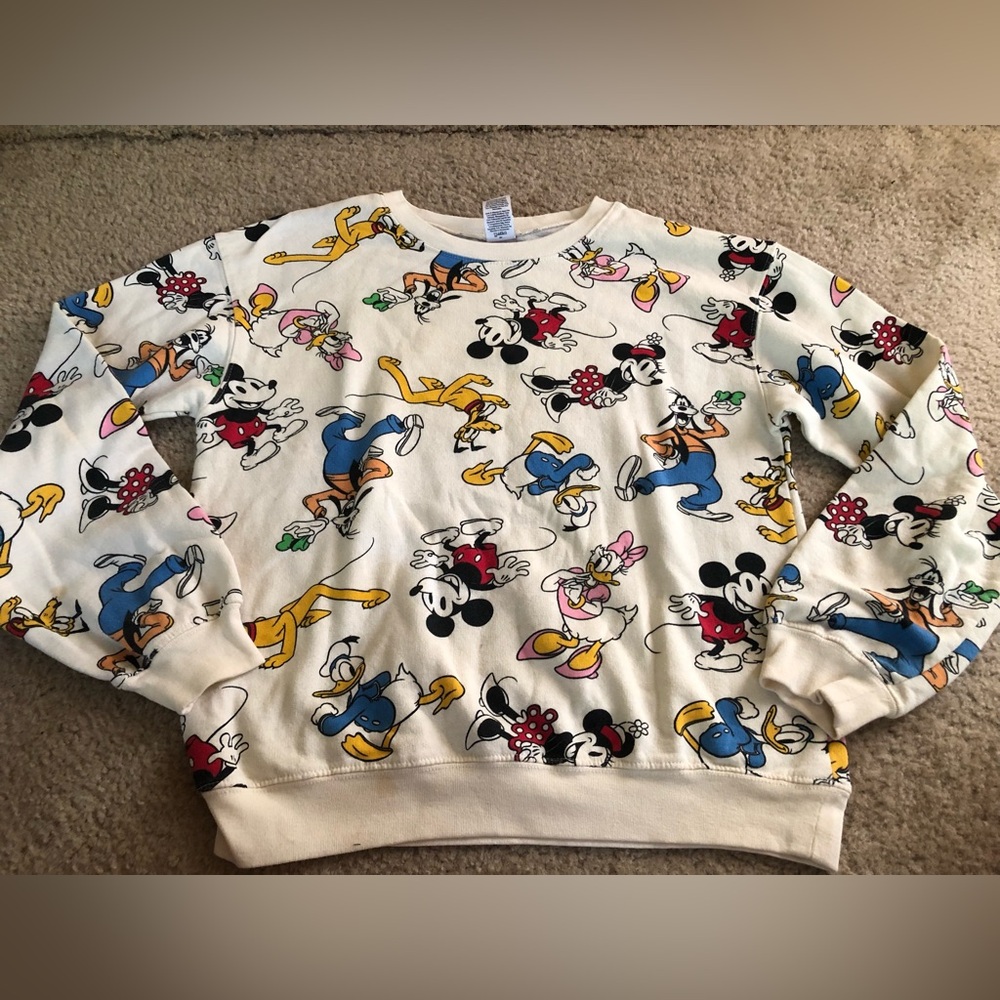 90's Disney Mickey & Friends Pullover Crewneck Sweatshirt Medium Long Sleeve